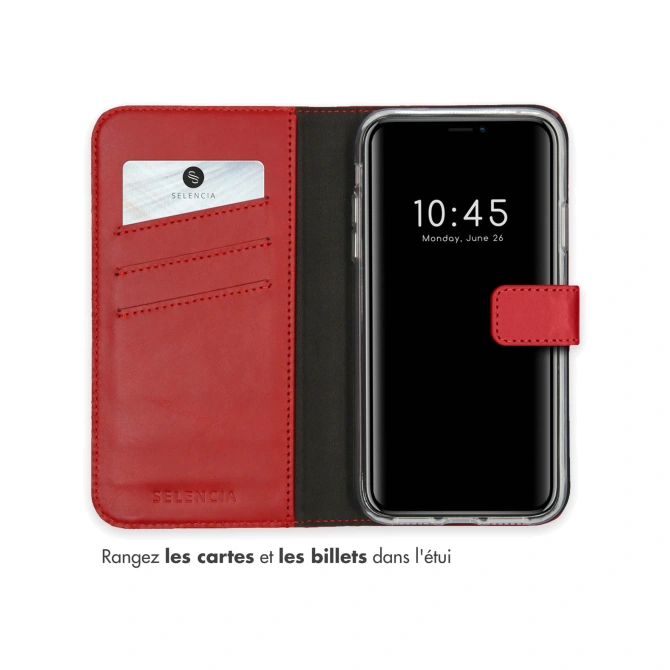 Selencia Echt Leren Bookcase Apple iPhone 11 - Rood