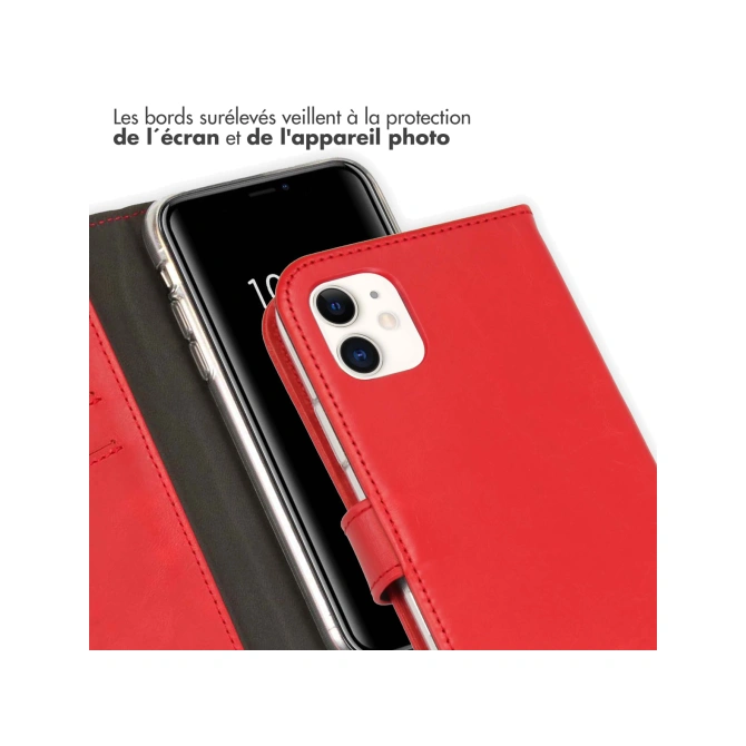Selencia Echt Leren Bookcase Apple iPhone 11 - Rood