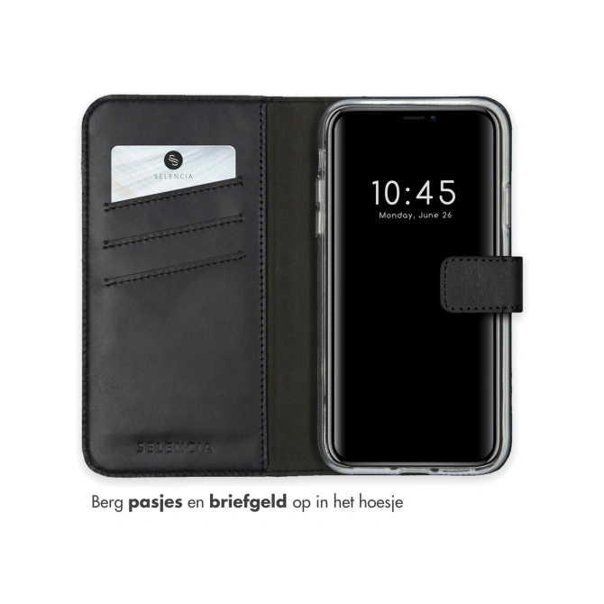 Selencia Echt Leren Bookcase Apple iPhone 11 - Zwart