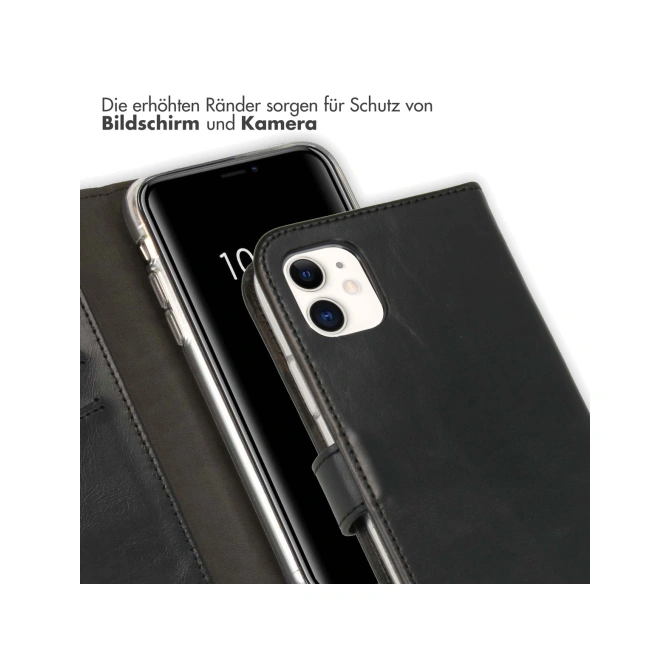 Selencia Echt Leren Bookcase Apple iPhone 11 - Zwart