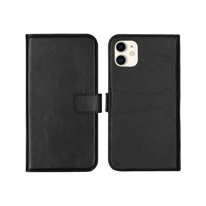 Selencia Echt Leren Bookcase Apple iPhone 11 - Zwart