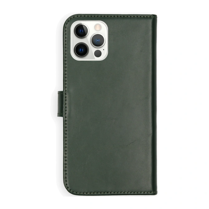 Selencia Echt Leren Bookcase Apple iPhone 12 (Pro) - Groen