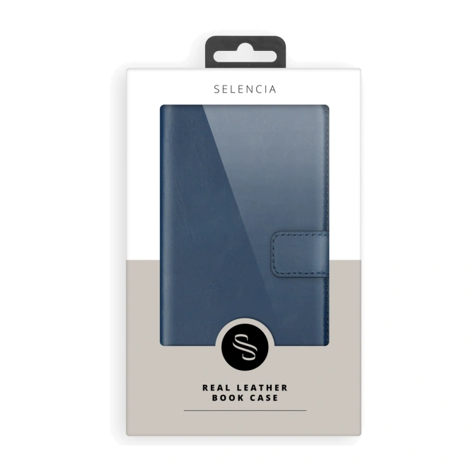 Selencia Echt Leren Bookcase Apple iPhone 12 Pro Max - Blauw