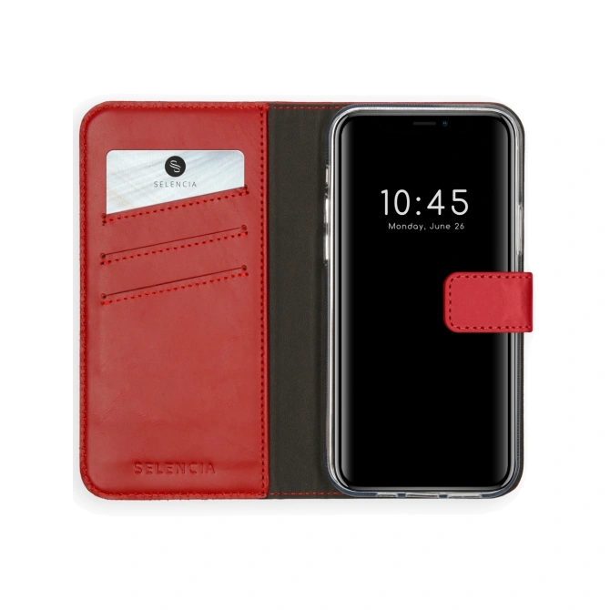 Selencia Echt Leren Bookcase Apple iPhone 12 Pro Max - Rood