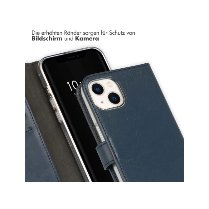 Selencia Echt Leren Bookcase Apple iPhone 13 - Blauw