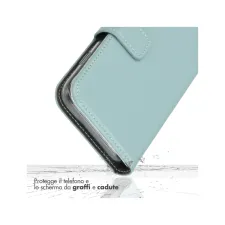 Selencia Echt Leren Bookcase Apple iPhone 13 Mini - Air Blue