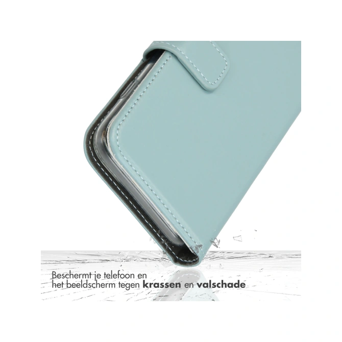 Selencia Echt Leren Bookcase Apple iPhone 13 Mini - Air Blue