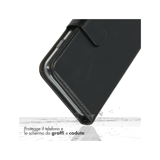 Selencia Echt Leren Bookcase Apple iPhone 13 Mini - Zwart