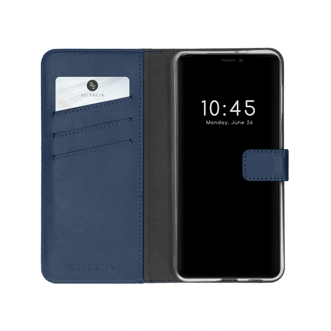 Selencia Echt Leren Bookcase Apple iPhone 13 Pro - Blauw