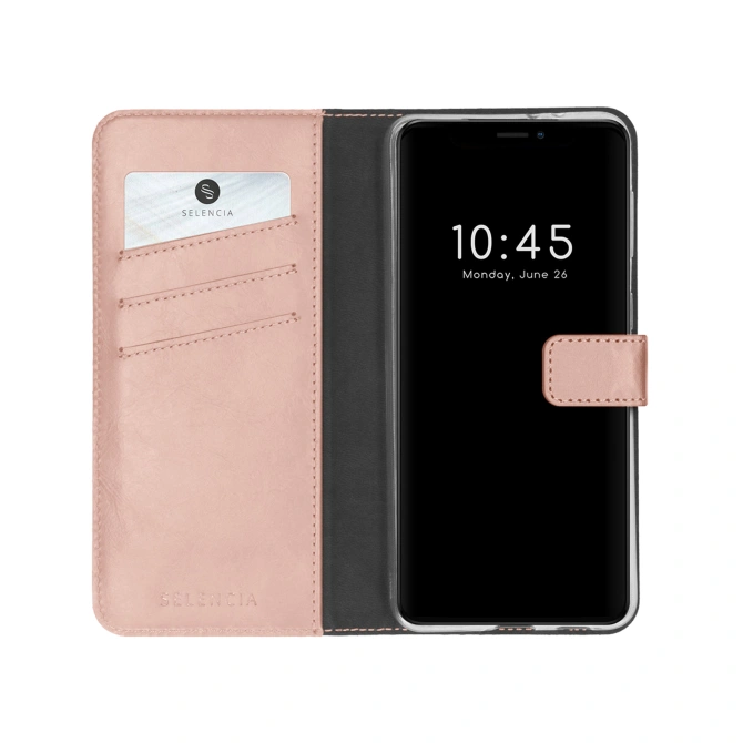 Selencia Echt Leren Bookcase Apple iPhone 13 Pro - Roze