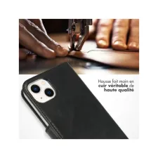 Selencia Echt Leren Bookcase Apple iPhone 13 - Zwart