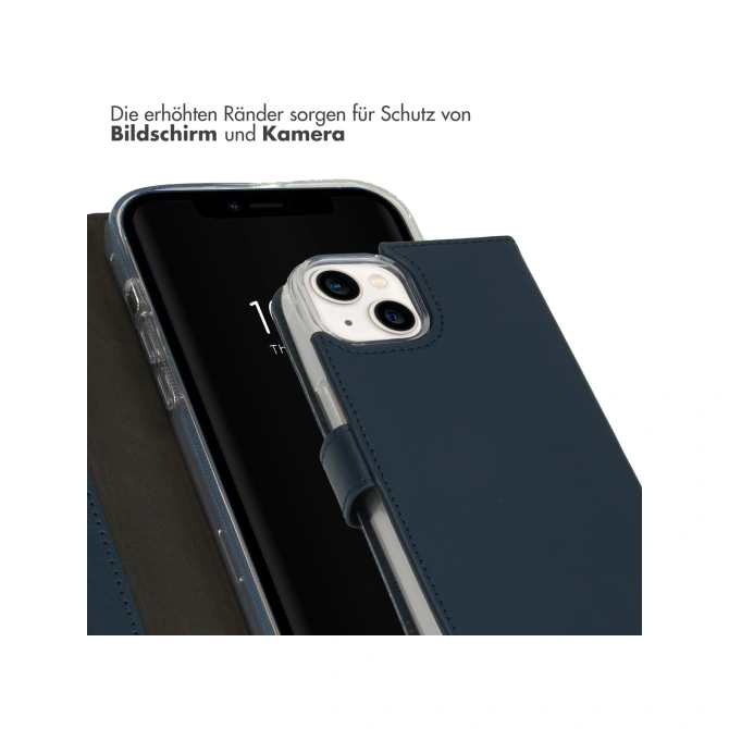 Selencia Echt Leren Bookcase Apple iPhone 14 - Blauw