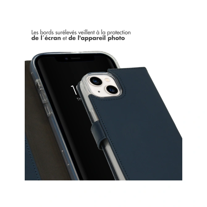 Selencia Echt Leren Bookcase Apple iPhone 14 - Blauw