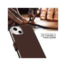 Selencia Echt Leren Bookcase Apple iPhone 14 - Bruin