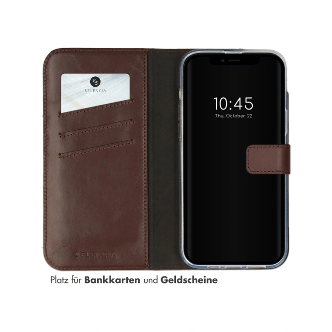Selencia Echt Leren Bookcase Apple iPhone 14 - Bruin