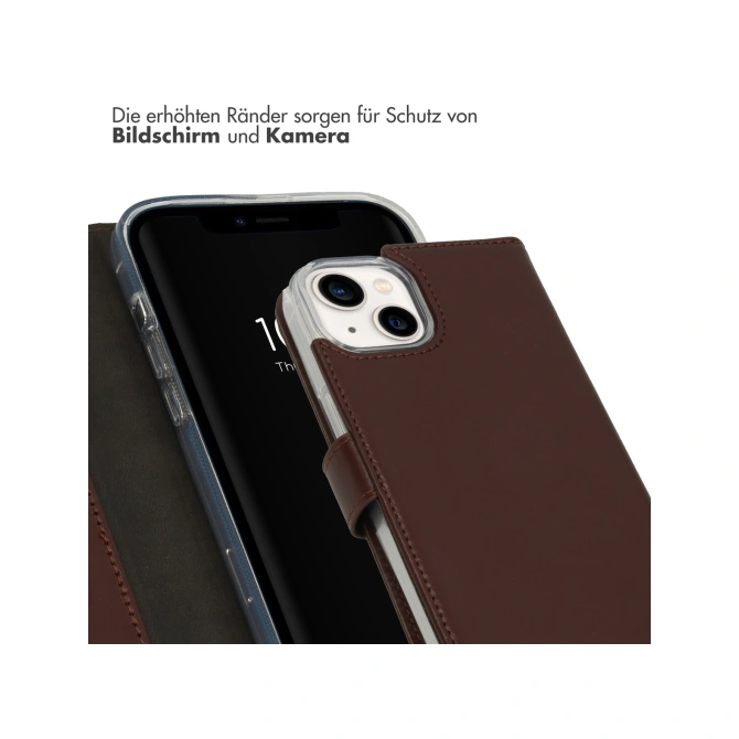 Selencia Echt Leren Bookcase Apple iPhone 14 - Bruin