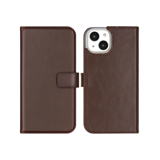Selencia Echt Leren Bookcase Apple iPhone 14 - Bruin