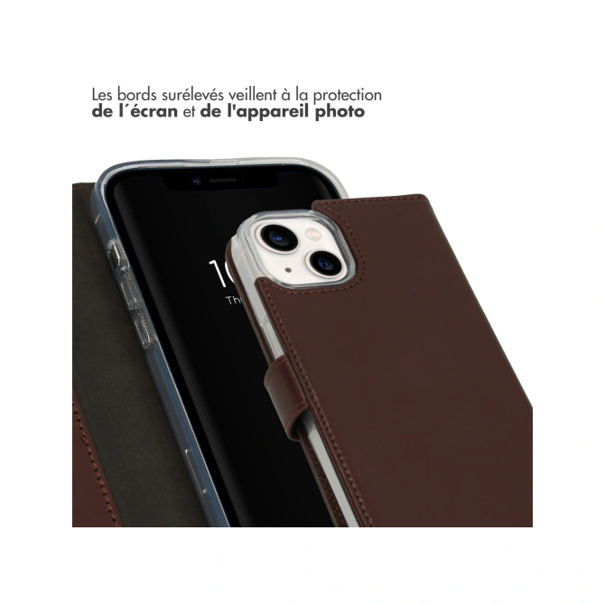 Selencia Echt Leren Bookcase Apple iPhone 14 - Bruin