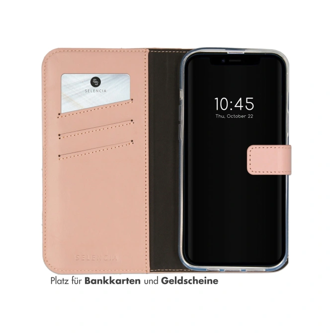 Selencia Echt Leren Bookcase Apple iPhone 14 - Dusty Pink