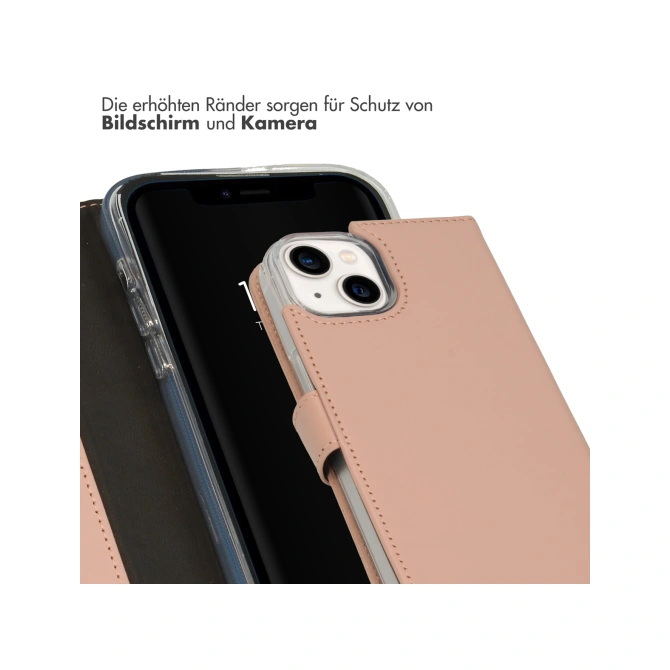 Selencia Echt Leren Bookcase Apple iPhone 14 - Dusty Pink