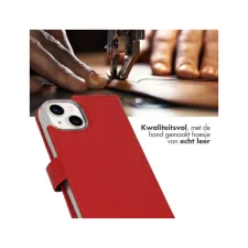 Selencia Echt Leren Bookcase Apple iPhone 14 - Rood