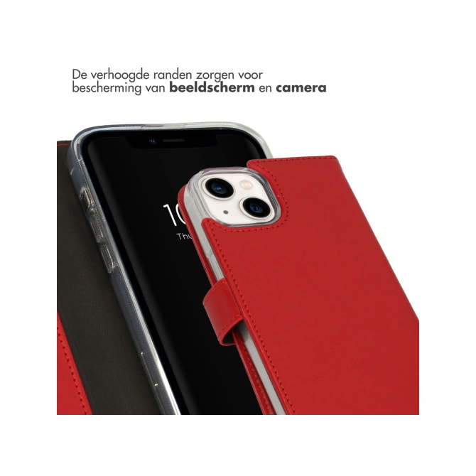 Selencia Echt Leren Bookcase Apple iPhone 14 - Rood