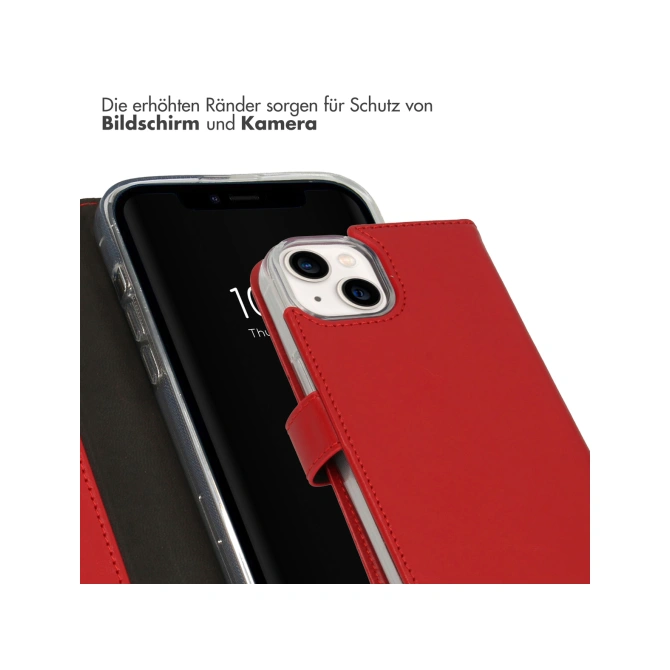 Selencia Echt Leren Bookcase Apple iPhone 14 - Rood
