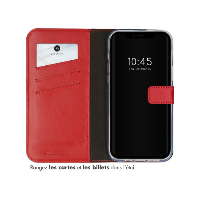 Selencia Echt Leren Bookcase Apple iPhone 14 - Rood