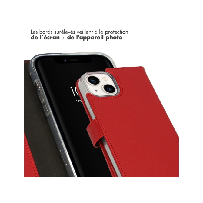 Selencia Echt Leren Bookcase Apple iPhone 14 - Rood