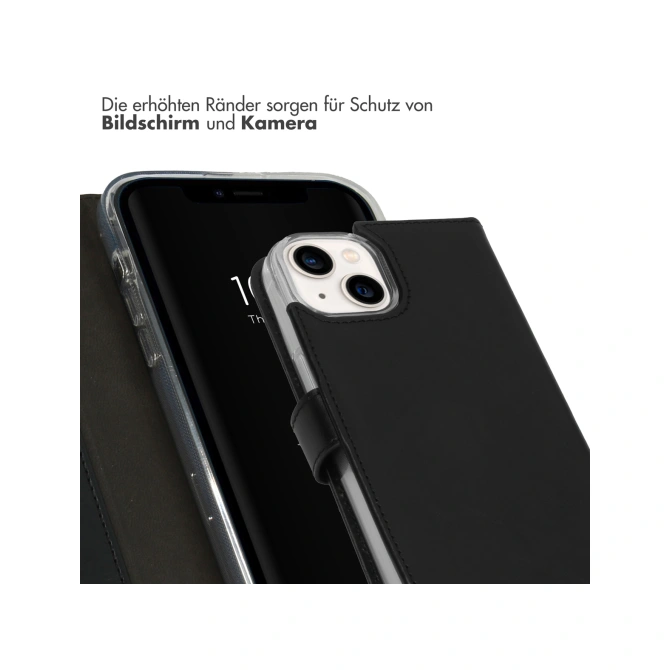 Selencia Echt Leren Bookcase Apple iPhone 14 - Zwart