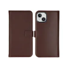 Selencia Echt Leren Bookcase Apple iPhone 15 - Bruin