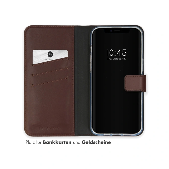 Selencia Echt Leren Bookcase Apple iPhone 15 - Bruin