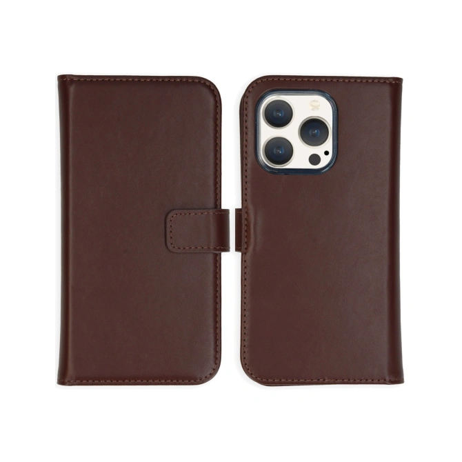 Selencia Echt Leren Bookcase Apple iPhone 15 Pro - Bruin