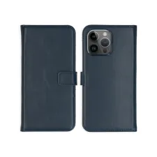 Selencia Echt Leren Bookcase Apple iPhone 15 Pro Max - Blauw