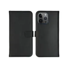 Selencia Echt Leren Bookcase Apple iPhone 15 Pro Max - Zwart