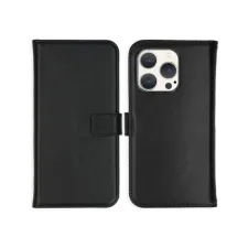 Selencia Echt Leren Bookcase Apple iPhone 15 Pro - Zwart