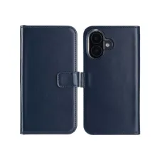 Selencia Echt Leren Bookcase Apple iPhone 16 - Blauw