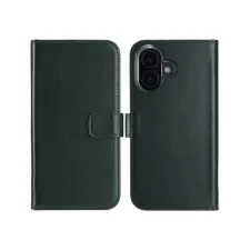 Selencia Echt Leren Bookcase Apple iPhone 16 - Groen