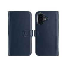 Selencia Echt Leren Bookcase Apple iPhone 16 Plus - Blauw