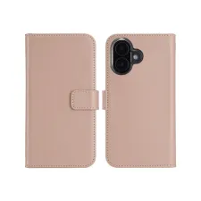 Selencia Echt Leren Bookcase Apple iPhone 16 Plus - Dusty Pink