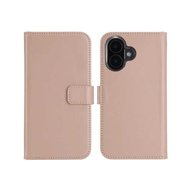 Selencia Echt Leren Bookcase Apple iPhone 16 Plus - Dusty Pink