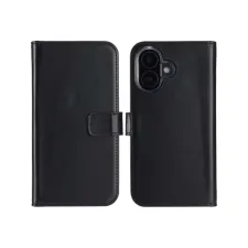 Selencia Echt Leren Bookcase Apple iPhone 16 Plus - Zwart