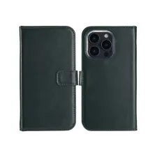 Selencia Echt Leren Bookcase Apple iPhone 16 Pro - Groen