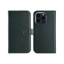 Selencia Echt Leren Bookcase Apple iPhone 16 Pro Max - Groen