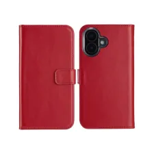 Selencia Echt Leren Bookcase Apple iPhone 16 - Rood