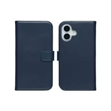 Selencia Echt Leren Bookcase Apple iPhone 17 - Blauw