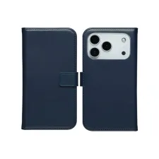Selencia Echt Leren Bookcase Apple iPhone 17 Pro - Blauw