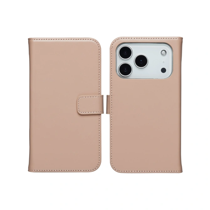 Selencia Echt Leren Bookcase Apple iPhone 17 Pro - Dusty Pink