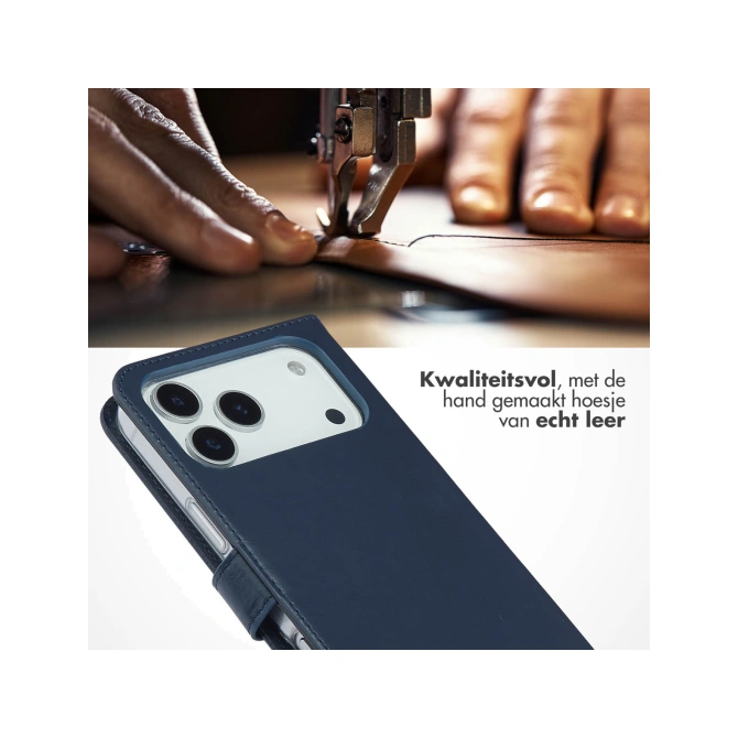 Selencia Echt Leren Bookcase Apple iPhone 17 Pro Max - Dusty Pink