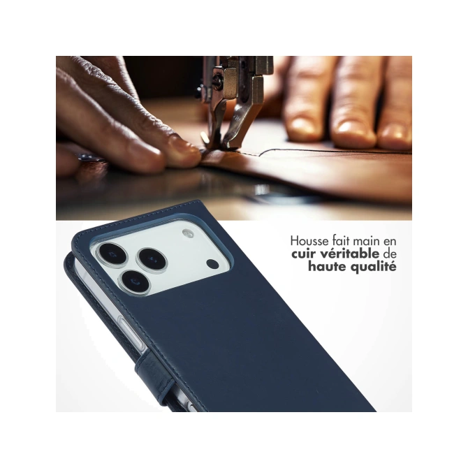 Selencia Echt Leren Bookcase Apple iPhone 17 Pro Max - Dusty Pink